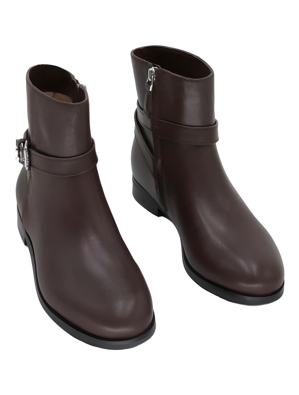 Lauren Ralph Lauren Brooke II Dark Hickory Leather Ankle Boots Size 5.5B